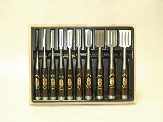 Koyama Premium 10 pc Ebony Handle Chisel Set with 4 Grooves