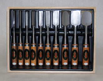 Nomikatsu HSS 10pc Chisel Set w/Oleaster Handle